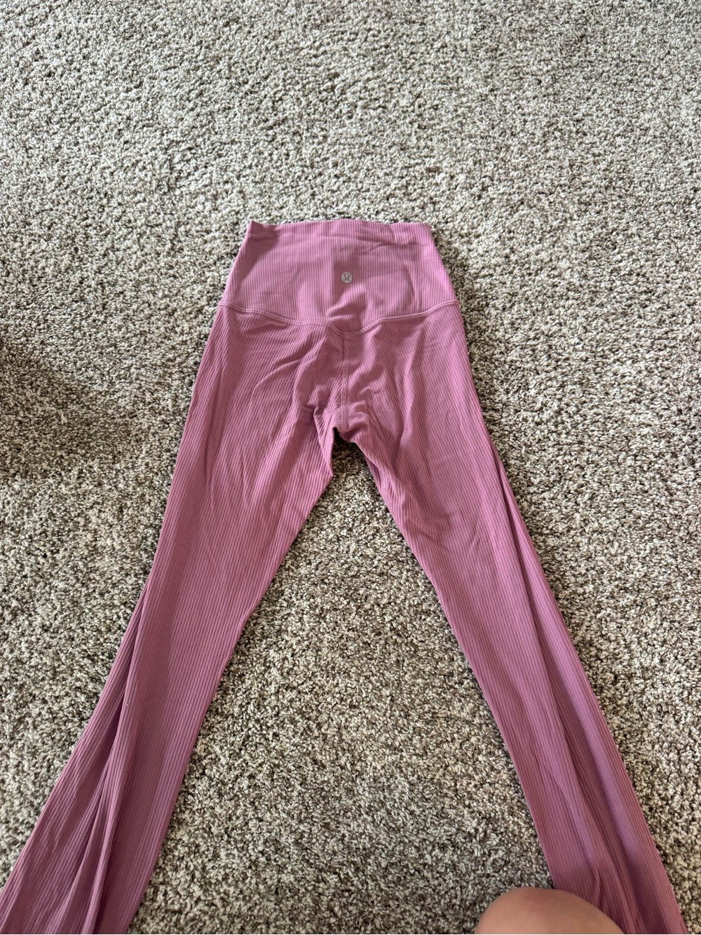 lululemon athletica Girls' Dusty Rose Ribbed High-Waist Leggings